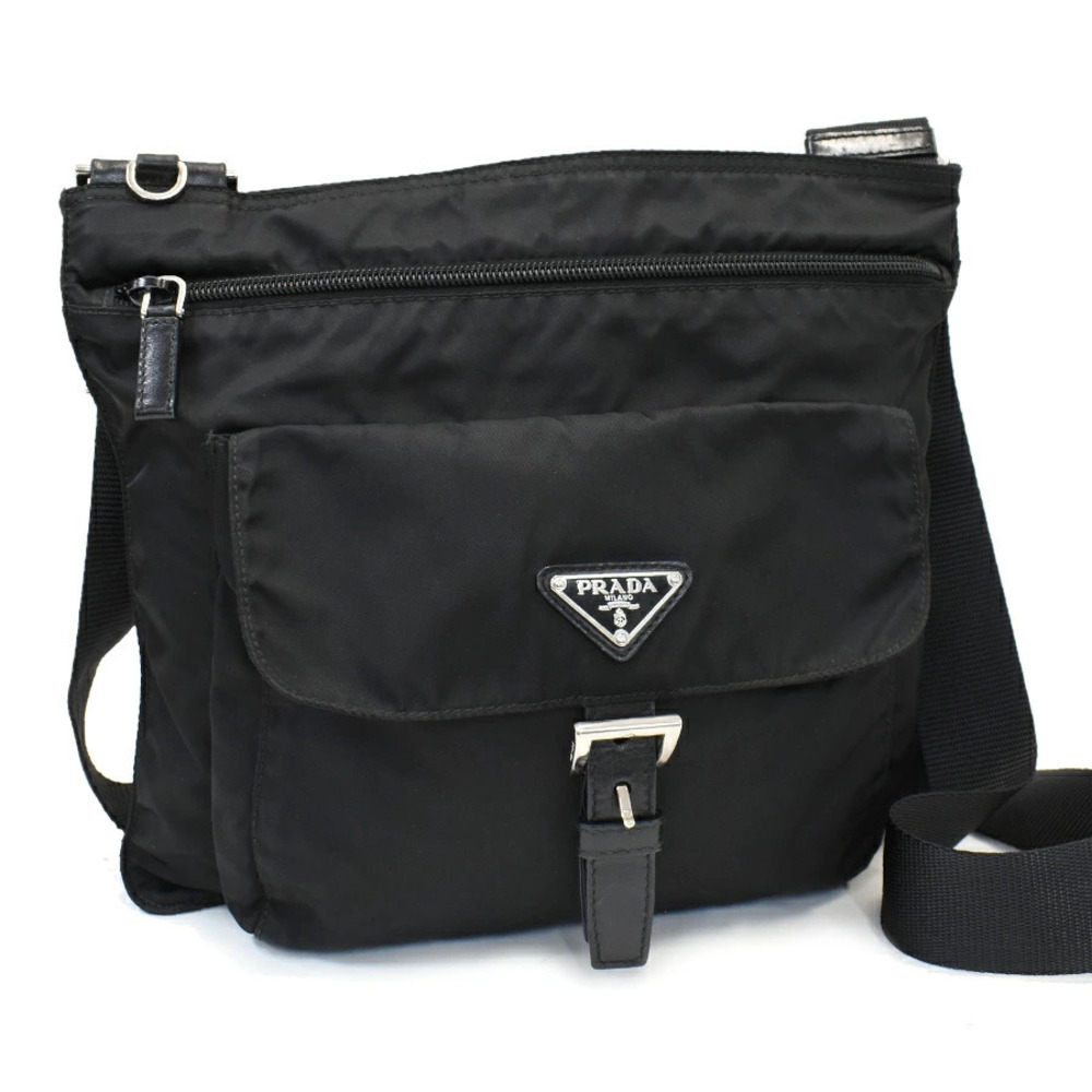 Prada Tessuto Crossbody Bag VELA Nero Black Triangle